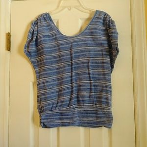 Timing Women's Blouse Size Medium Blue Short